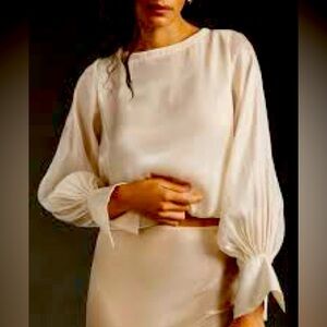 Anthropologie balloon sleeve blouse size medium NWT